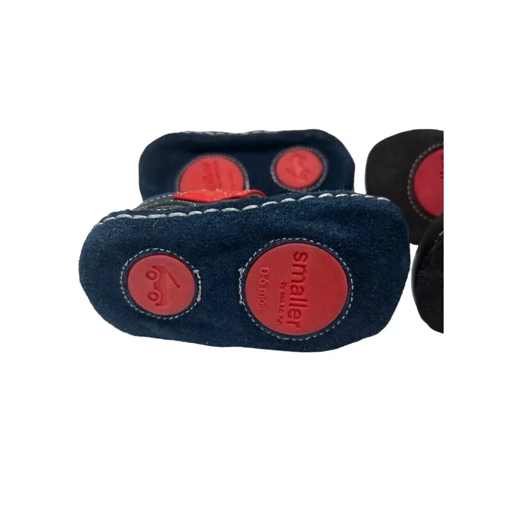 Smaller By See Kai Run Leather Baby Shoes 0-6 Months Navy Black Red Soft Sole